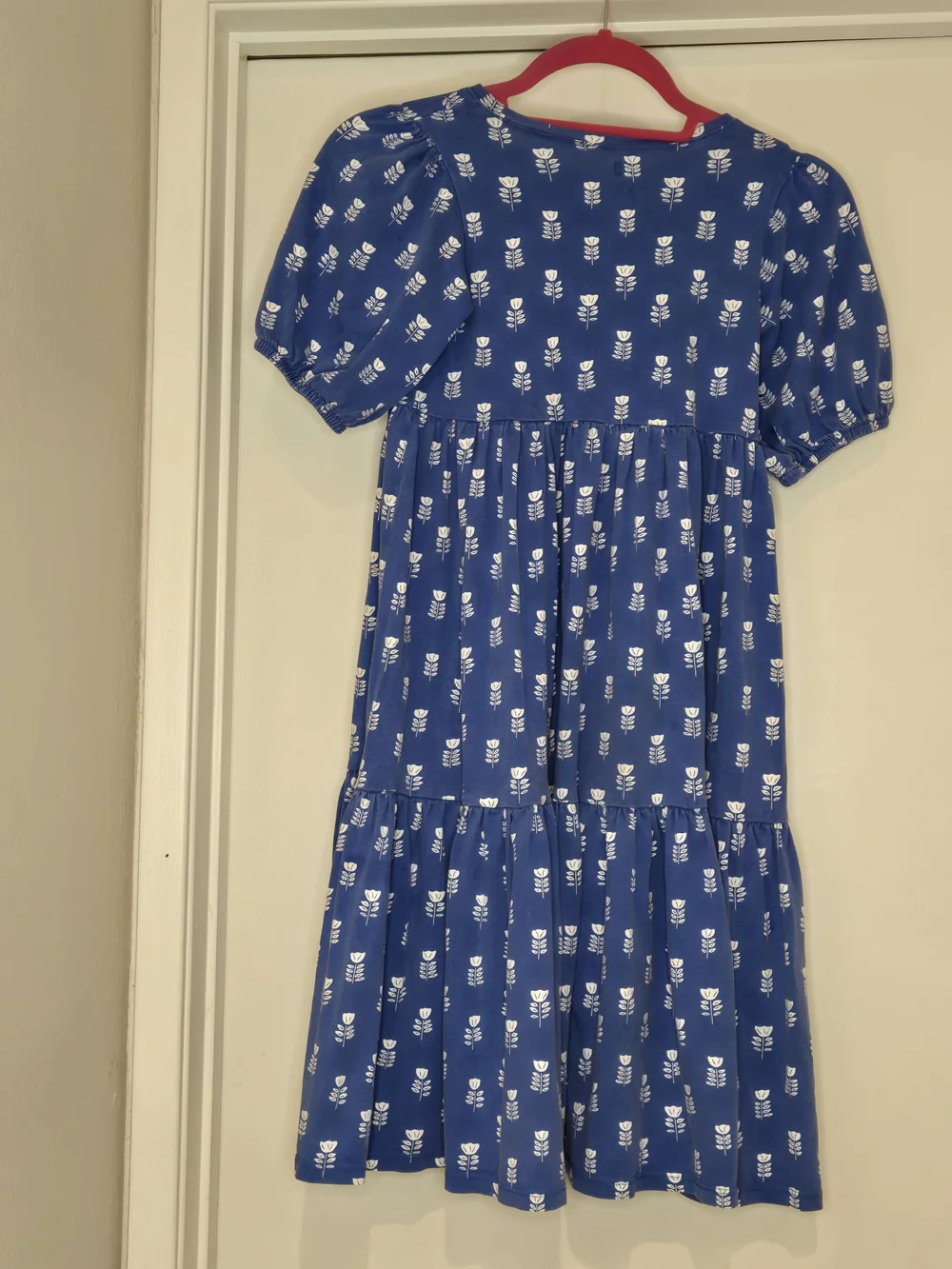 Tea Collection Girls' Flowy Blue Tiered Midi Dress